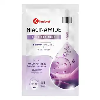 Kruidvat Kruidvat Pore Refining Niacinamide & Coconutwater Sheet Mask aanbieding