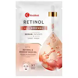 Kruidvat Kruidvat Cell Renewal Retinol & Rosehip Seed Oil Sheet Mask aanbieding