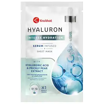 Kruidvat Kruidvat Hyaluron Intense Hydration Serum Infused Sheet Mask aanbieding