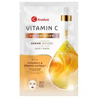 Kruidvat Kruidvat Radiant Glow Vitamin C & Orange Extract Sheet Mask aanbieding