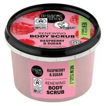 Kruidvat Organic Shop Raspberry Cream Bodyscrub aanbieding