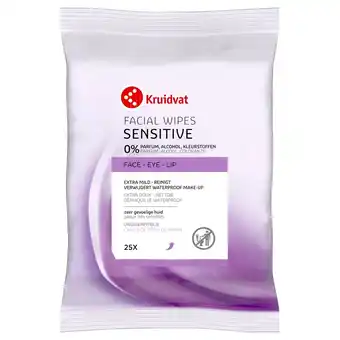 Kruidvat Kruidvat Sensitive Gezichtsreinigingsdoekjes aanbieding