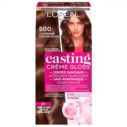 Kruidvat L'Oréal Paris Casting Créme Gloss 500 Lichtbruin Semi-Permanente Haarkleuring aanbieding