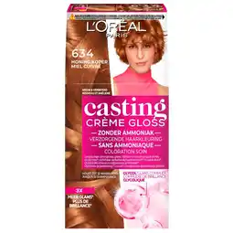 Kruidvat L'Oréal Paris Casting Créme Gloss 634 Donker Goud Koperblond Semi-Permanente Haarkleuring aanbieding