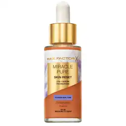 Kruidvat Max Factor Miracle Pure Skin Reset 85-90 Medium to Deep 2-in-1 Serum Foundation aanbieding
