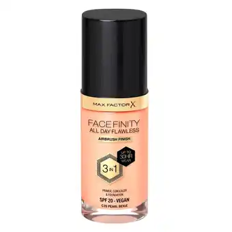 Kruidvat Max Factor Facefinity All Day Flawless C35 Pearl Beige Foundation aanbieding