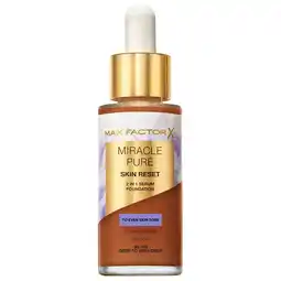 Kruidvat Max Factor Miracle Pure Skin Reset 95-100 Deep to Very Deep 2-in-1 Serum Foundation aanbieding