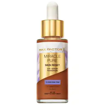 Kruidvat Max Factor Miracle Pure Skin Reset 95-100 Deep to Very Deep 2-in-1 Serum Foundation aanbieding
