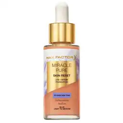 Kruidvat Max Factor Miracle Pure Skin Reset 60-80 Light to Medium 2-in-1 Serum Foundation aanbieding