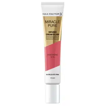 Kruidvat Max Factor Miracle Pure 05 Delicate Pink Infused Cream Blush aanbieding