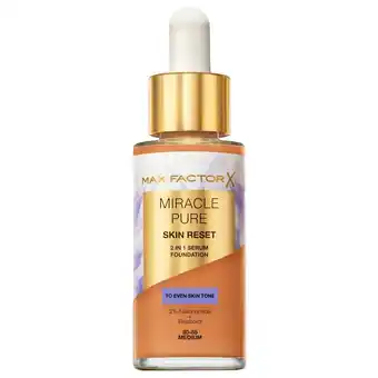 Kruidvat Max Factor Miracle Pure Skin Reset 80-85 Medium 2-in-1 Serum Foundation aanbieding