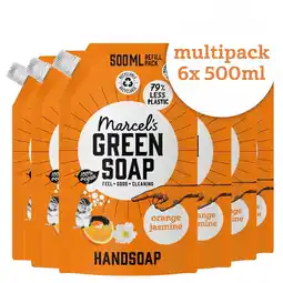 Kruidvat Marcel's Green Soap Sinaasappel & Jasmijn Handzeep Navulling aanbieding