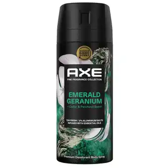 Kruidvat Axe Fine Fragrance Emerald Geranium Deodorant & Bodyspray aanbieding