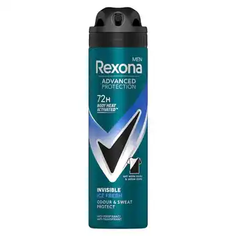 Kruidvat Rexona Men Advanced Protection Invisible Ice Antitranspirant Spray aanbieding