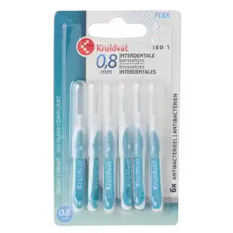 Kruidvat Kruidvat Extra Fijn 0,8mm Interdentale Borsteltjes met Handvat aanbieding