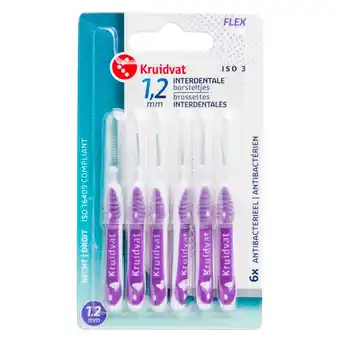 Kruidvat Kruidvat Extra Fijn 1,2mm Interdentale Borsteltjes met Handvat aanbieding