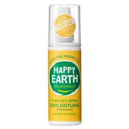 Kruidvat Happy Earth 100% Natural Jasmine Ho Wood Deodorant Spray aanbieding