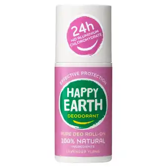 Kruidvat Happy Earth 100% Natural Lavender Ylang Deodorant Roller aanbieding