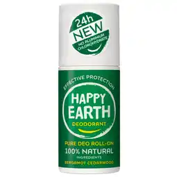 Kruidvat Happy Earth Bergamot Cedarwood Deodorant Roller aanbieding