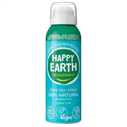 Kruidvat Happy Earth 100% Natural Cedar Lime Deodorant Spray aanbieding