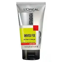 Kruidvat L'Oréal Paris Studio Line Invisi Fix Super Strong 24H Clear & Clean Haargel aanbieding