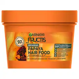 Kruidvat Garnier Fructis Color Repairing Papaya Hair Food 3-in-1 Haarmasker aanbieding