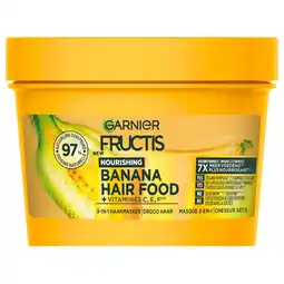 Kruidvat Garnier Fructis Nourishing Banana Hair Food 3-in-1 Haarmasker aanbieding