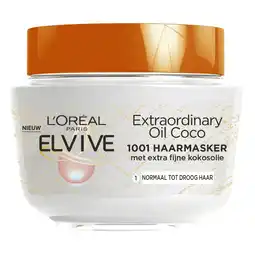 Kruidvat L'Oréal Paris Elvive Extraordinary Oil Fijne Kokosolie 2-In-1 Haarmasker aanbieding