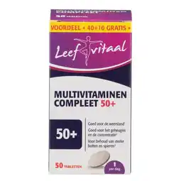 Kruidvat Leefvitaal Multivitaminen Compleet 50+ Tabletten aanbieding