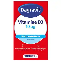 Kruidvat Dagravit Vitamine D3 10ug Parels aanbieding