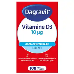 Kruidvat Dagravit Vitamine D3 10ug Parels aanbieding