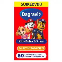 Kruidvat Dagravit Kids-Xtra Paw Patrol 3-5 jaar Kauwtabletten aanbieding