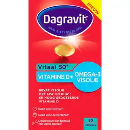 Kruidvat Dagravit Vitaal 50+ Vit D + Omega-3 Visolie Capsules aanbieding
