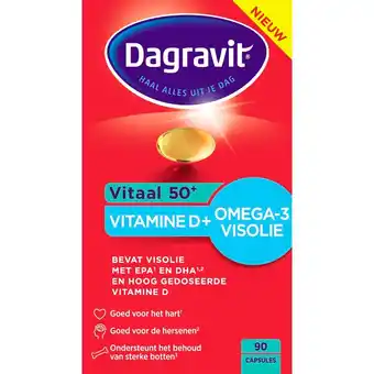 Kruidvat Dagravit Vitaal 50+ Vit D + Omega-3 Visolie Capsules aanbieding