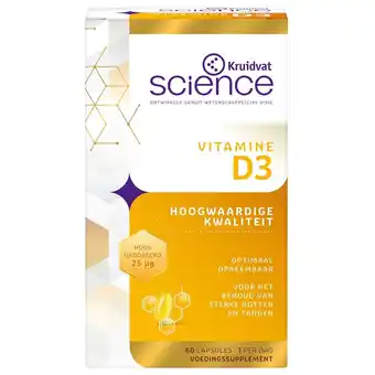 Kruidvat Kruidvat Science Vitamine D3 Softgels aanbieding