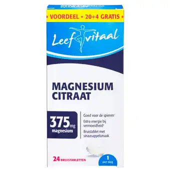 Kruidvat Leefvitaal Magnesiumcitraat Bruistabletten aanbieding