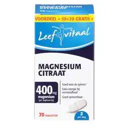 Kruidvat Leefvitaal Magnesiumcitraat Tabletten aanbieding