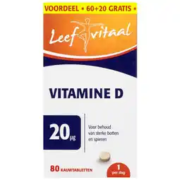 Kruidvat Leefvitaal Vitamine D Kauwtabletten aanbieding