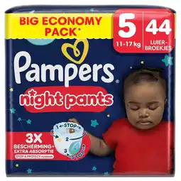 Kruidvat Pampers Night Pants Maat 5 Luierbroekjes aanbieding