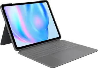 Coolblue Logitech Combo Touch Apple iPad Air 13 (2025/2024) Toetsenbord Hoes QWERTY Grijs aanbieding