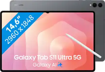 Coolblue Samsung Galaxy Tab S11 Ultra 14,6 inch 1TB Wifi + 5G Grijs aanbieding