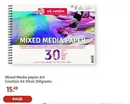 Bruna Mixed Media papier Art Creation A4 30vel 250grams aanbieding