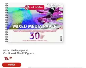 Bruna Mixed Media papier Art Creation A4 30vel 250grams aanbieding