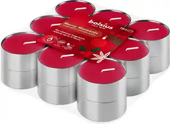 Intratuin Bolsius geurtheelicht True Glow Merry Moment rood 18 stuks D 4 H 1,5 cm aanbieding