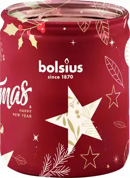 Intratuin Bolsius geurkaars True Glow Xmas cranberry wit 23 uur D 8,2 H 6,8 cm aanbieding