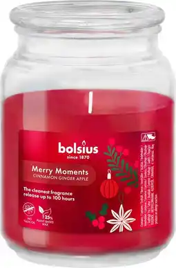 Intratuin Bolsius geurkaars True Glow Merry Moments rood 100 uur D 13,5 H 10 cm aanbieding
