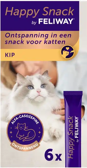 Intratuin Feliway kattensnack Happy kip 15 gram 6 stuks aanbieding