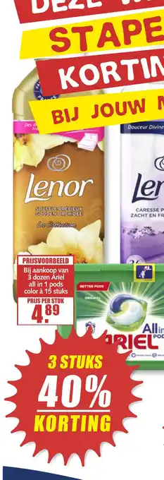 MCD Supermarkt ARIEL EN/OF LENOR PODS aanbieding