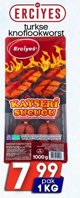 Özbaktat Supermarkt Erciyes turkse knoflookworst aanbieding
