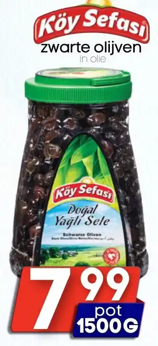 Özbaktat Supermarkt Köy Sefasi zwarte olijven aanbieding